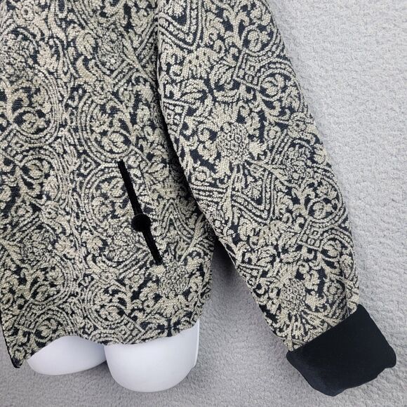 Coldwater Creek Jacket Blazer Womens L Jacquard Vintage Velvet Trim Regencycore - Picture 15 of 16